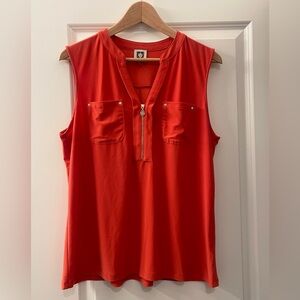 Anne Klein Bold Red Sleeveless Blouse